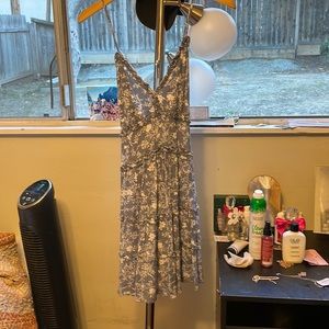 Blue and white floral dress